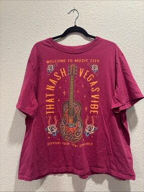 Idyllwind Rose Pink Nashville Guitar Graphic Tee